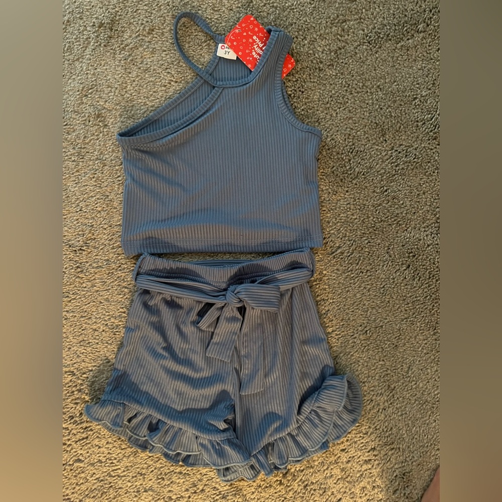Blue 3t set short and top